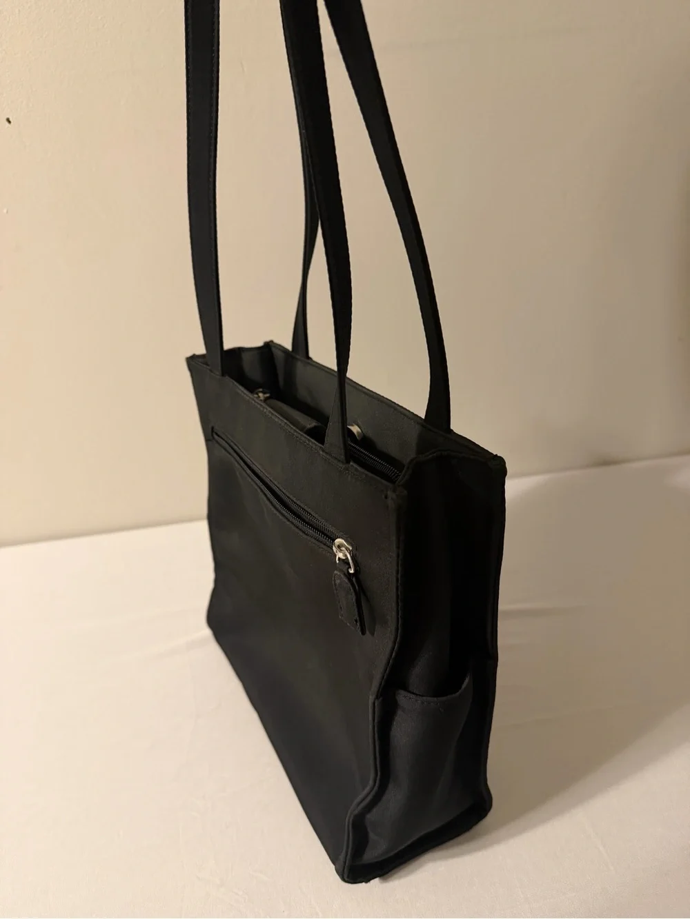 St. John's Bay Black Shoulder Bag with Front Pocket